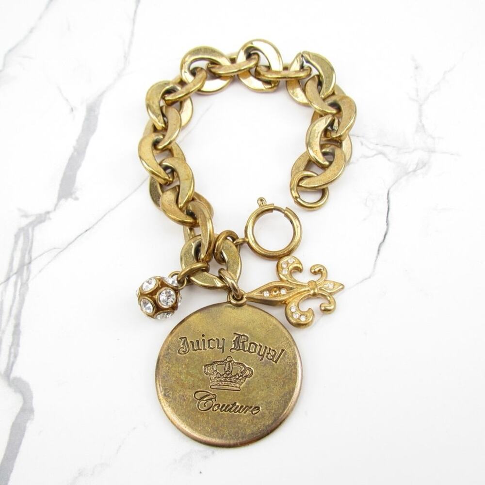 Vintage Juicy Couture Round Medal & Charms  Bracelet - Picture 2 of 5